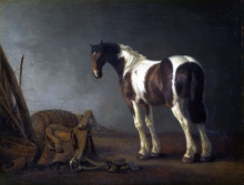 212/calraet, abraham van - a horse with a saddle beside it